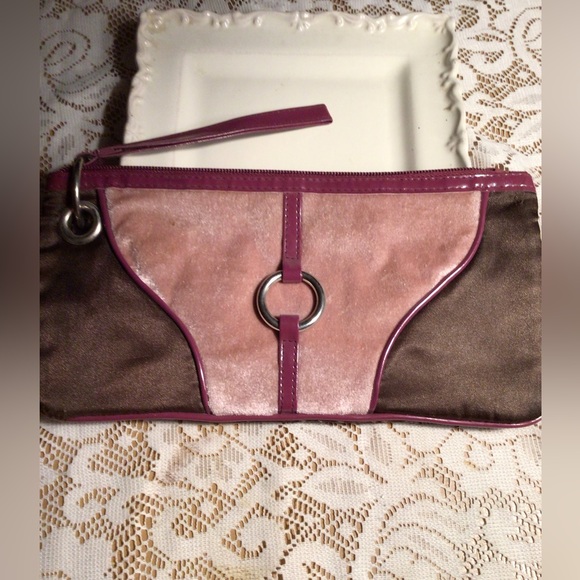 BROWN AND PINK WHRIST BAG - Picture 1 of 5